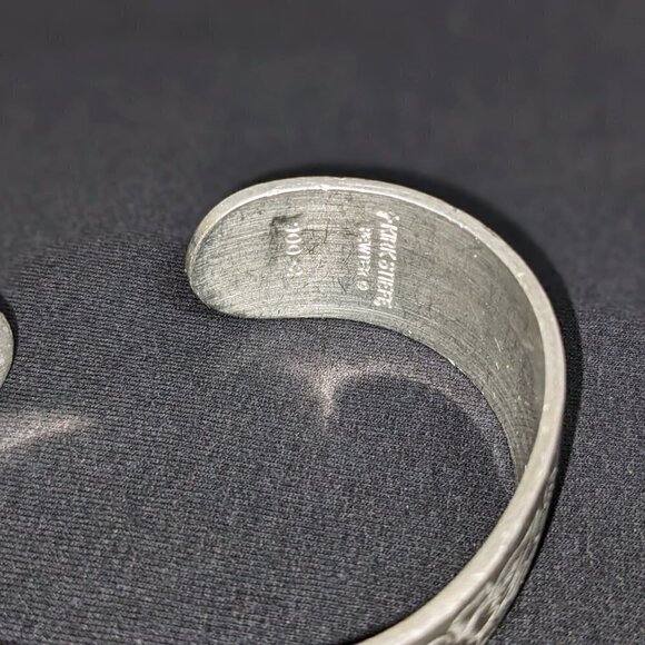 Kirk Stieff Pewter Wide Cuff Bracelet Violet Flower Of the Month February 900-2 - Picture 4 of 8